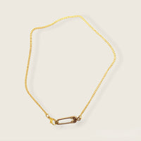 Gold Safety Pin Necklace