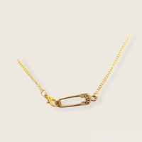 Gold Safety Pin Necklace